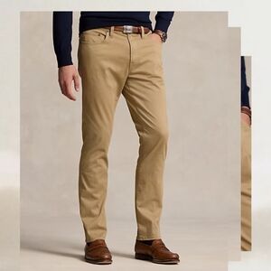 Polo Ralph Lauren Straight Classic Slim Chino Pants Khaki New 42 X 30 W/Call-out